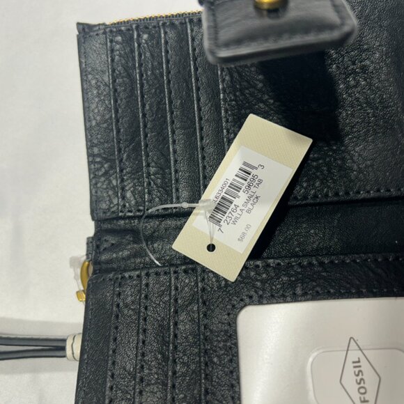 Brand New Fossil Willa Small Tab Black Wallet with a Wristlet Strap - Picture 9 of 9